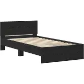 vidaXL Bettgestell mit Kopfteil Schwarz Eichen-Optik 203 x 104 x 70 cm