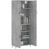 vidaXL Highboard Betongrau 69,5x34x180 cm Holzwerkstoff
