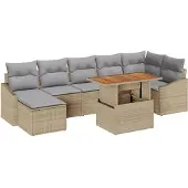 vidaXL Gartensofa-set 8 stk. Beige und Grau