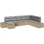 vidaXL Gartensofa-set 8 Stk. Poly-Rattan