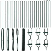 vidaXL Bodenmontierter Sechseckzaun 50 x 1,2 m PVC-beschichteter Stahl