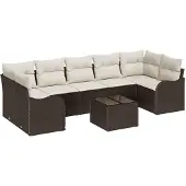 vidaXL Gartensofa-set Braun 55 x 55 x 37 cm Poly-Rattan
