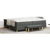 vidaXL Boxspringbett mit Matratze Dunkelgrau 200 x 200 cm Stoff