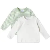 Stellou & Friends Langarmshirt-Set 2er Pack in mint, weiß | Gr.: 74/80