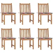 vidaXL Gartenstühle 6 Stk. mit Kissen Massivholz Teak