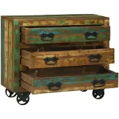 vidaXL Sideboard Braun 80 x 30 x 65 cm Massives upgecyceltes Holz