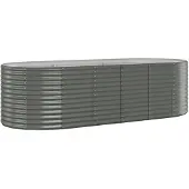 vidaXL Hochbeet Verzinkter Stahl 249x100x68 cm Grau