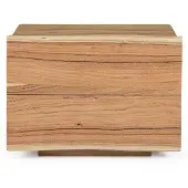 Bizzotto Nachttisch Aron aus Akazienholz, massiv, natur, 60 cm breit, mit 2 Schubladen