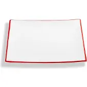 Gmundner Keramik Rubinroter Rand, Speiseteller Trend (26x26cm)