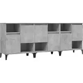 vidaXL Sideboards 3 Stk. Betongrau 60x35x70 cm Holzwerkstoff