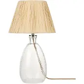 Beliani Tischlampe Transparent Glas 54 cm Papierschirm Kegelform Natürlich Langes Kabel mit Schalter Modern Skandinavisch Beleuchtung Leuchte