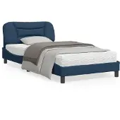 vidaXL Bettgestell ohne Matratze "Hvar" Blau 100x200 cm Stoff