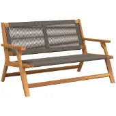 vidaXL Garten Relax Bank Grau Massivholz Akazie