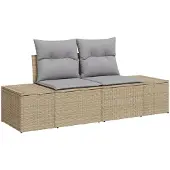 vidaXL Gartensofa-set 8 stk. Beige Poly-Rattan