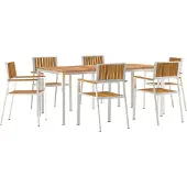 vidaXL Outdoortisch-Set 7 Stk. 180 x 90 x 75 cm