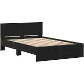 vidaXL Bettgestell mit Kopfteil Schwarz Eichen-Optik 193 x 125 x 70 cm