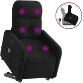 vidaXL Massagesessel mit Aufstehhilfe Schwarz Stoff