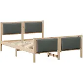 vidaXL Bettrahmen mit Kopfteil Dunkelgrau 140 x 200 cm Stoff