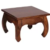 FineBuy Opium Couchtisch 60 x 40 x 60 cm Sheesham Massiv-Holz Echtholz Wohnzimmertisch quadratisch braun Stubentisch niedrig Beistelltisch Sofatisch