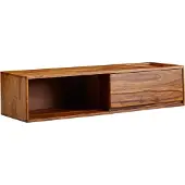 FineBuy Lowboard Hängend Sheesham Massivholz 108x25x34 cm TV-Schrank Braun Fernsehtisch mit Stauraum Fernsehschrank Wand Modern TV-Kommode