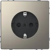 Merten MEG2400-6050 SCHUKO-Steckdose, erhöhter Berührungsschutz, Schraub-Liftklemmen, Nickelmetallic, System Design MEG24006050