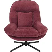 Mendler Relaxsessel MCW-P32, Fernsehsessel Nosagfederung Polstersessel, drehbar Metall Stoff/Textil Chenille (370 g/m²) beere