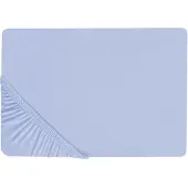 Beliani Spannbettlaken Baumwolle blau 200 x 200 cm JANBU