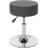Mendler Hocker HWC-C22, Sitzhocker Schminkhocker, höhenverstellbar Ø 35cm Textil, grau
