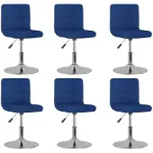vidaXL Esszimmerstühle 6 Stk. Drehbar Blau Stoff