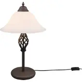 TRIO Lighting Tischlampe Rustica, braun / rost, für Wohn- / Esszimmer, Metall, Antik, Tischlampe