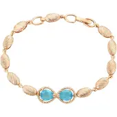 Faina Women Crystal-Studded Bracelet in Rose Gold Turquoise | Gr.: onesize