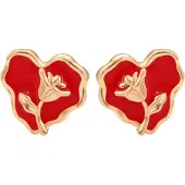 NAEMI Women Earrings in Rose Gold Red | Gr.: onesize
