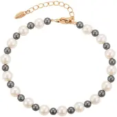 Faina Women Beaded Bracelet in Rose Gold White | Gr.: onesize