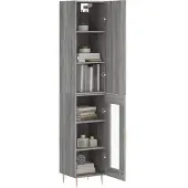 vidaXL Highboard Grau Sonoma 34,5x34x180 cm Holzwerkstoff