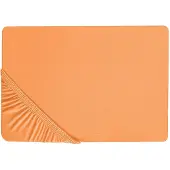 Beliani Spannbettlaken Baumwolle orange 160 x 200 cm JANBU