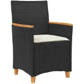 vidaXL Garten Essgruppe 5 Stk. Schwarz Poly-Rattan