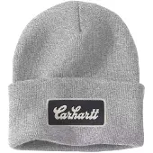 Carhartt Mütze Knit Cuffed Script Patch Beanie Herren Heather Gray