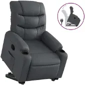 vidaXL Relaxsessel mit Aufstehhilfe Grau Kunstleder