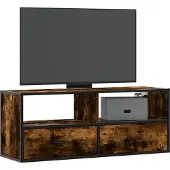 vidaXL TV-Schrank Räuchereiche 100x31x39,5 cm Holzwerkstoff und Metall