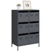 vidaXL Highboard Anthrazit 68x39x101,5 cm Stahl