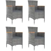 vidaXL 5-tlg. Garten-Sofagarnitur mit Kissen Braun Poly Rattan