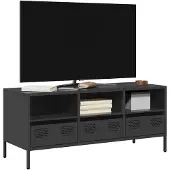 vidaXL TV-Schrank Schwarz 101,5x39x43,5 cm Kaltgewalzter Stahl