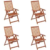 vidaXL Klappbare Gartenstühle 4 Stk. Massivholz Akazie