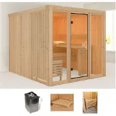 Welltime Sauna "Artja" Set, Ofen 9 kW integr. Strg