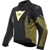 Dainese Super Sprint D-Dry wasserdichte Motorrad Textiljacke, schwarz/gelb/grün, 60