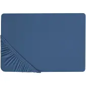 Beliani Spannbettlaken Baumwolle marineblau 90 x 200 cm JANBU