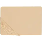 Beliani Spannbettlaken Baumwolle sandbeige 200 x 200 cm JANBU