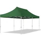 TOOLPORT 3x6m Aluminium Faltpavillon, ohne Seitenteile, dunkelgrün