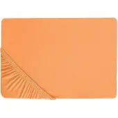 Beliani Spannbettlaken Baumwolle orange 200 x 200 cm JANBU