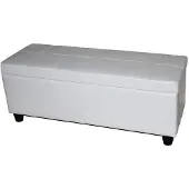 Generique Aufbewahrungs-Truhe Sitzbank Kriens, Leder + Kunstleder, 112x45x45cm MVG-zertifiziert ~ weiß